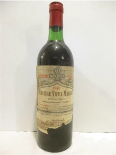 photo 1980 Pomerol Château Vieux-Maillet Étiquette Déchirée) Rouge Bordeaux