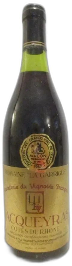 photo 1985 Vacqueyras Domaine la Garrigue Non Millésimémi-Années 80 Rouge Rhône