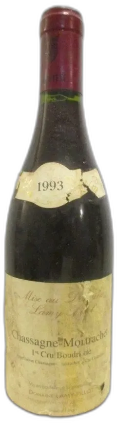 photo 1993 Chassagne-Montrachet Lamy-Pillot Premier Cru Boudriotte Étiquette Abîmée b2 Rouge Bourgogne
