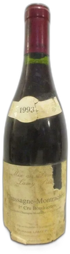 photo 1993 Chassagne-Montrachet Lamy-Pillot Premier Cru Boudriotte Étiquette Abîmée b1 Rouge Bourgogne