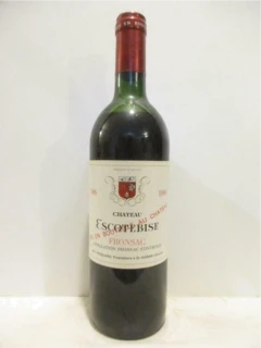 photo 1986 Fronsac Château Escotebise Capsule Abîmée) Rouge Bordeaux