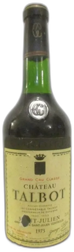 photo 1973 Saint-Julien Château Talbot Grand Cru Classé Étiquette Abîmée) Rouge Bordeaux