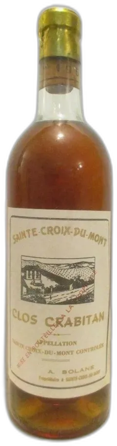 photo 1962 Sainte-Croix du Mont Clos Crabitan Année Sur le Bouchon) Liquoreux Bordeaux