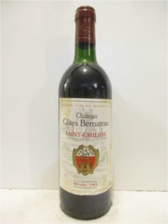 photo 1983 Saint-Émilion Château Côtes Bernateau Étiquette Abîmée) Rouge Bordeaux