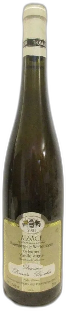photo 2001 Sylvaner Domaine Barmès Buecher Rosenberg de Wettolsheim Vieille Vigne Blanc Alsace