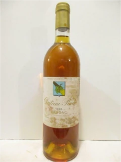 photo 1988 Sauternes Château Piada Barsac Étiquette Sale) Liquoreux Bordeaux