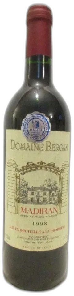 photo 1998 Madiran Domaine Bergan Rouge Sud-Ouest