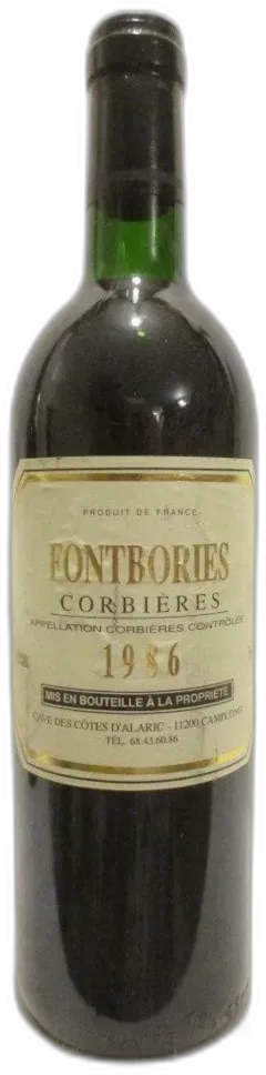 photo 1986 Corbières Caves Côtes d’Alaric Fontbories Rouge Languedoc