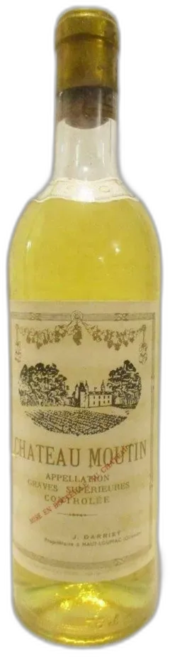 photo Années 60 Graves Supérieures Château Moutin Sec Années 1960 à 1970 Blanc Bordeaux