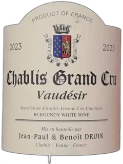 photo Chablis Grand Cru 2023 Blanc Vaudésir Droin