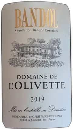 photo Bandol 2019 Rouge Domaine de l’Olivette
