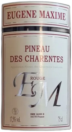 photo Pineau-des-Charentes Rouge Vin de Liqueur Eugène Maxime