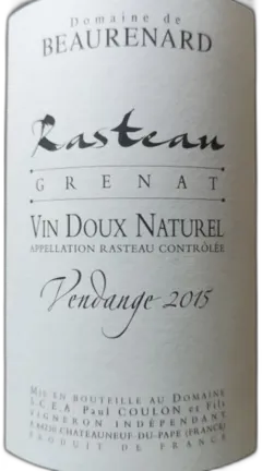 photo Bio Rasteau 2015 Rouge Vin Doux Naturel Beaurenard