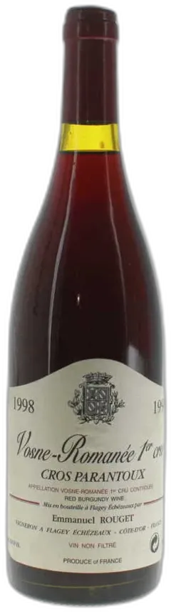 photo du vin 1998 Emmanuel Rouget, Vosne-Romanee Premier Cru, Cros Parantoux