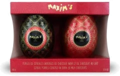 photo Maxim’s de Paris Mini Oeufs: Perles de Céréales Chocolat Noir et Lait 100 gr