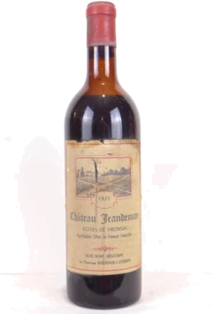 photo 1971 Fronsac Château Jeandeman Étiquette Abîmée) Rouge Bordeaux