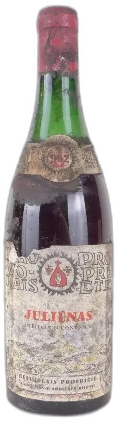 photo du vin 1962 Juliénas Propriété Étiquette Tâchée) Rouge Beaujolais