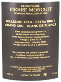 photo Champagne Extra Brut Grand Cru 2014 en Magnum