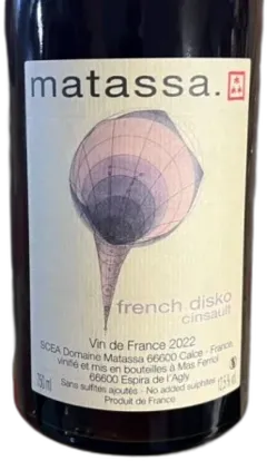 capture du vin Domaine Matassa Vin de France Disko