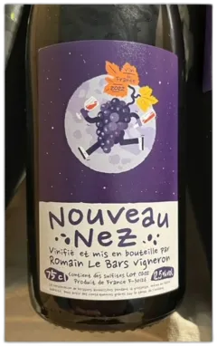 illustration du vin Romain le Bars Vin de France Rouge Nouveau Nez 2022