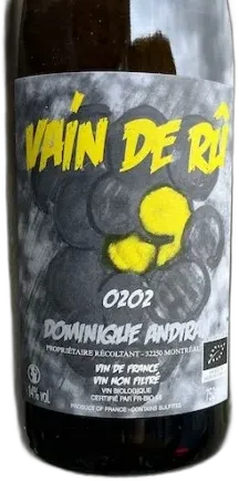 capture du vin Dominique Andiran Vain de rû