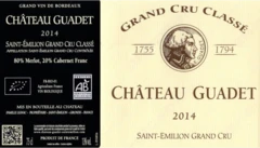 photo Aop Saint Emilion Grand Cru Classé Chateau Guadet 2014