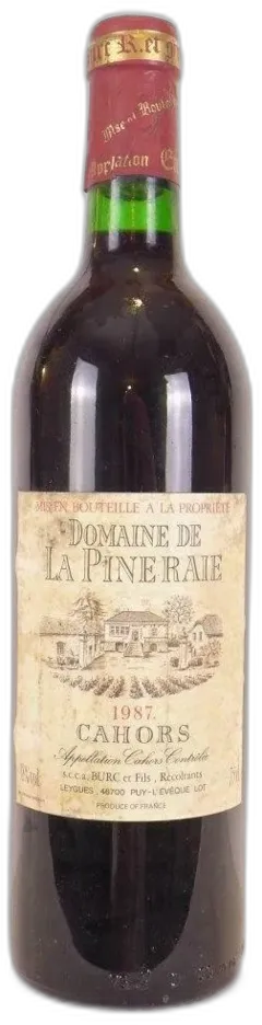 photo 1987 Cahors Domaine de la Pineraie Rouge Sud-Ouest
