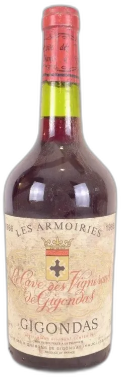 photo 1986 Gigondas Cave des Vignerons les Armoiries Rouge Rhône