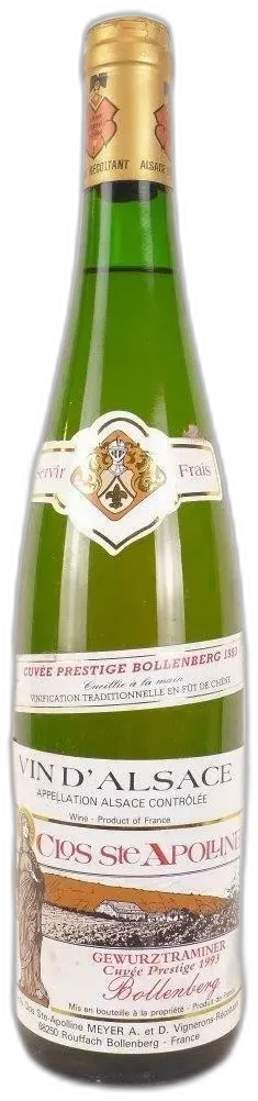photo Gewurztraminer Clos Sainte-Apolline Bollenberg Prestige Fût de Chêne Blanc