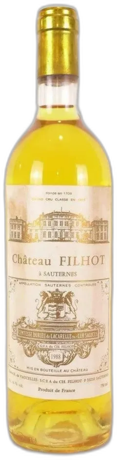 photo 1988 Sauternes Château Filhot Grand Cru Classé