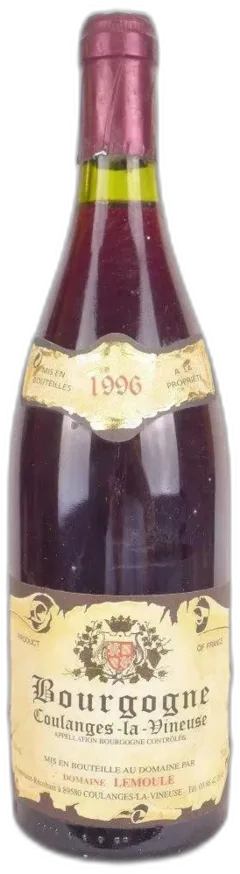 photo Coulanges la Vineuse Domaine Lemoule Rouge Bourgogne