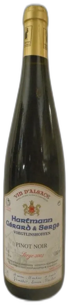 photo Pinot Noir Hartmann Voegtlinshoffen Cuvée Serge