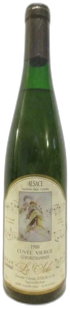 photo Gewurztraminer Valentin Zusslin Cuvée Vierge le Solo Blanc