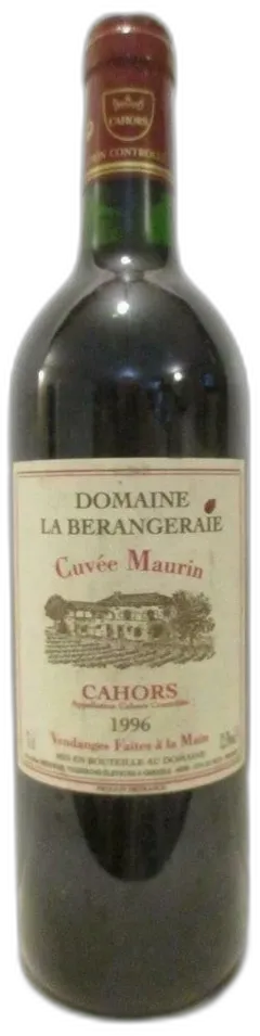 photo 1996 Cahors Domaine de la Bérangeraie Cuvée Maurin Rouge Sud-Ouest