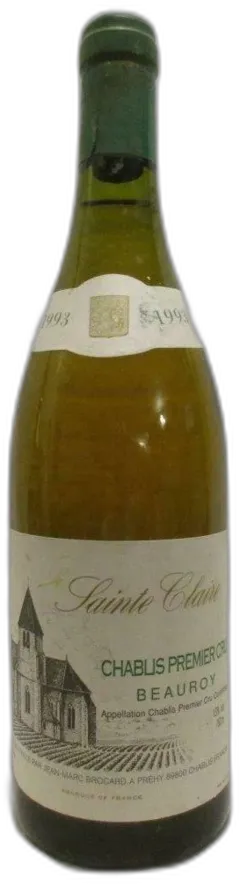 photo Chablis Jean-Marc Brocard Premier Cru Beauroy Sainte Claire