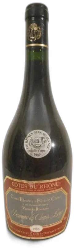 photo 1988 Ventoux Domaine de Champlong Étiquette Usée Rouge Côtes du Rhône