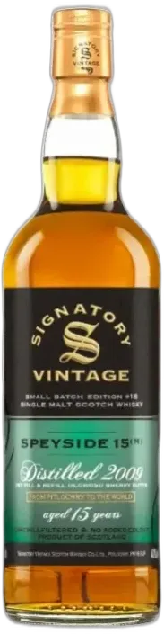 photo Whisky Ecosse Signatory Vintage Secret Speyside 15 Ans 2009 Small Batch