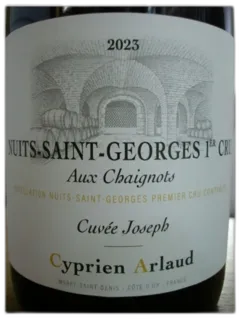 photo Nuits Saint Georges 1er Cru Aux Chaignots Cuvee Joseph Cyprien Arlaud