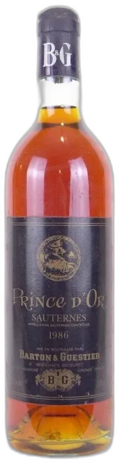 photo Sauternes Prince d’or Barton et Guestier Liquoreux Bordeaux