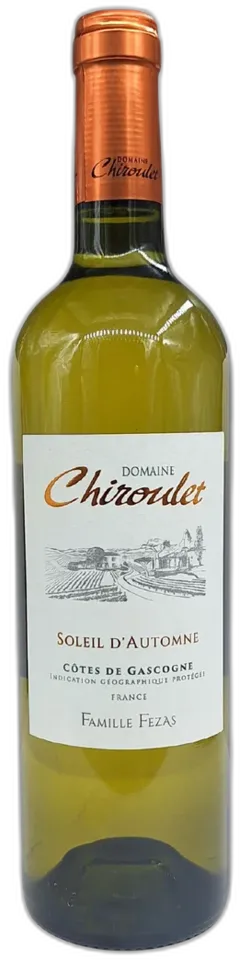 aperçu du vin Domaine Chiroulet Soleil d’Automne Blanc Moelleux 2023 Vin de Côtes de Gascogne