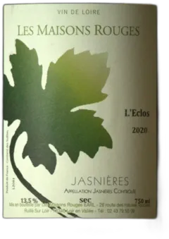 photo du vin l’Éclos Jasnières les Maisons Rouges