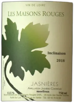photo du vin Inclinaison Jasnières les Maisons Rouges