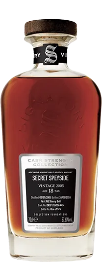 photo Secret Speyside Distillery 18 Ans 2005 1st Fill Sherry Butt cs Collection Foundations Signatory Vintage Whisky