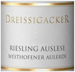 illustration du vin Dreissigacker Westhofener Aulerde Auslese Riesling