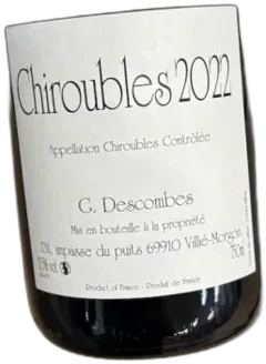 vue du vin Domaine Descombes Chiroubles Vieilles Vignes