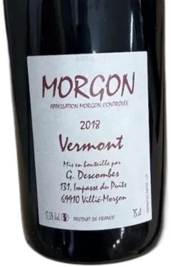 photo du vin Domaine Descombes Morgon Vermont Vieilles Vignes