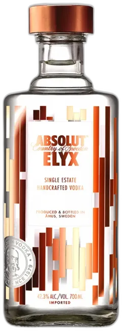 capture du vin Absolut Elyx Single Estate Handcrafted Vodka