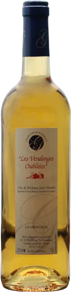 photo du vin la Girondaise Côtes de Bordeaux-Saint-Macaire les Vendanges Oubliées Blanc