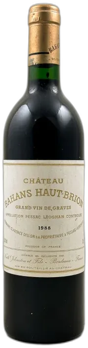 photos du vin le Bahans Haut Brion Pessac Léognan 1988