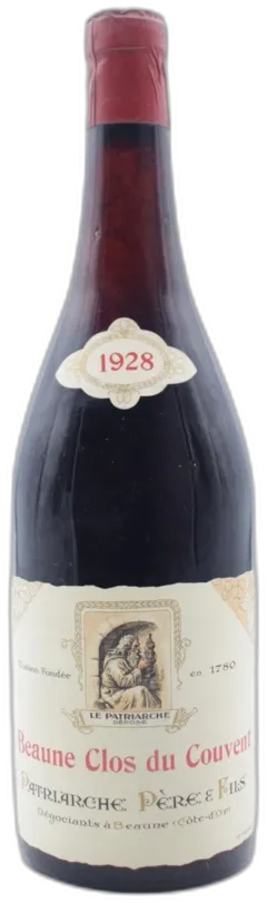 illustration du vin Beaune "Clos du Couvent" 1928 Patriarche Père et Fils